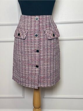 Bagatelle Tweed Mini Skirt Size Small Pink Boucle Preppy Chic